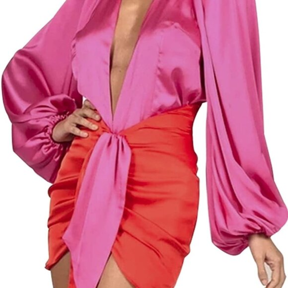 Two-Tone Satin 2 Piece - Picture 1 of 3